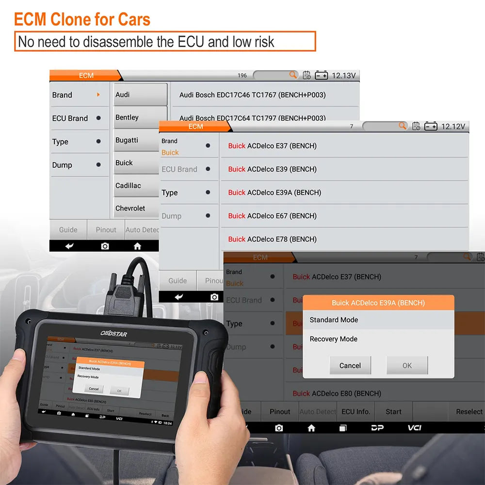 OBDSTAR DC706 para clonar ECM/TCM/BODY de automóviles y motocicletas mediante OBD o BENCH