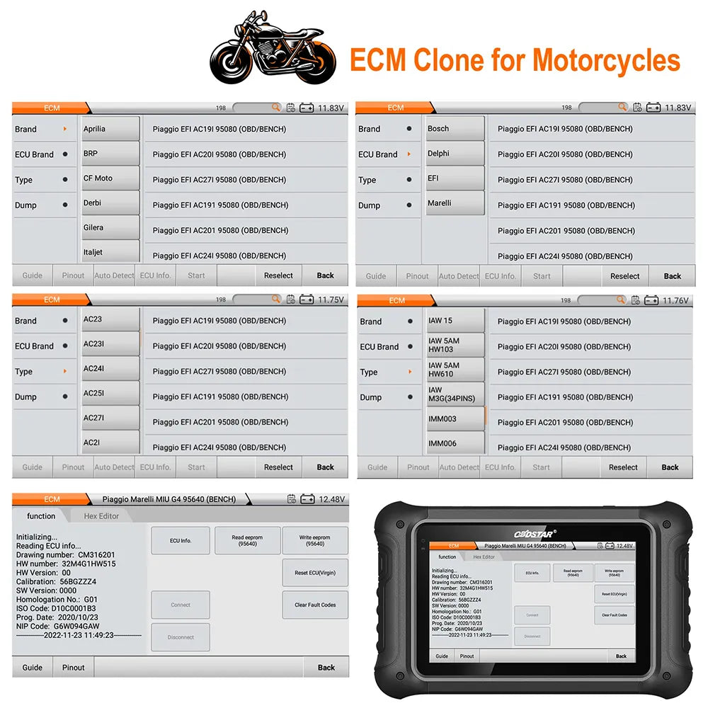 OBDSTAR DC706 para clonar ECM/TCM/BODY de automóviles y motocicletas mediante OBD o BENCH